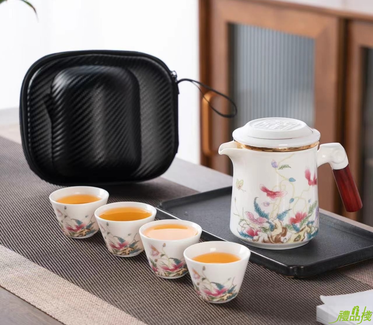 鳥語花香旅行茶具組
