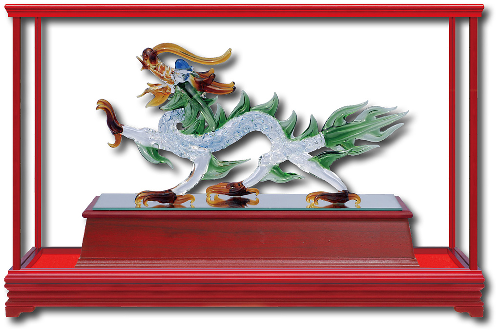 手工創作琉璃-大祥龍獻瑞,琉璃藝品,櫥窗藝品,藝品台中,藝品批發