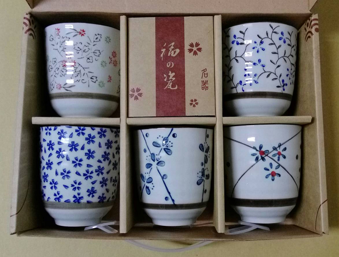 唐草五入湯吞杯,陶瓷杯,杯子,馬克杯,陶瓷茶杯,茶杯組,瓷杯