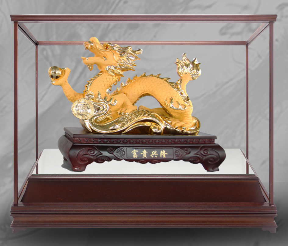 祥龍添福絨沙金藝品,金雕藝品