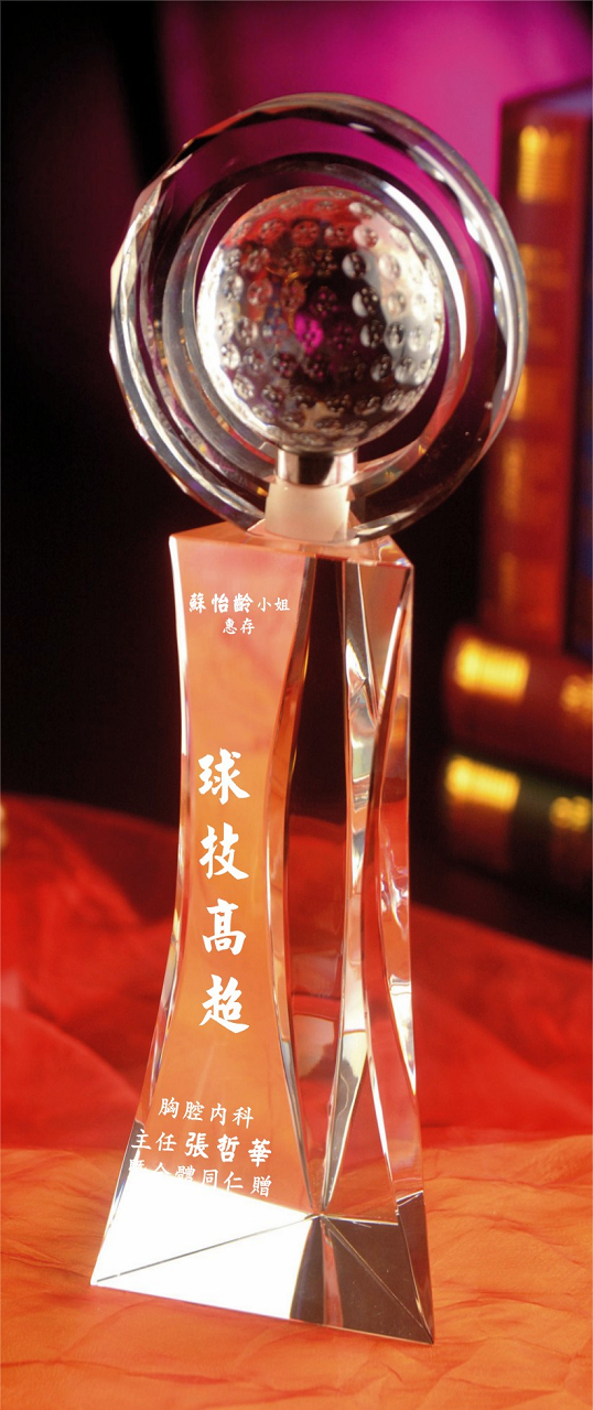 高爾夫水晶獎盃,一桿進洞獎盃,高爾夫球水晶獎座