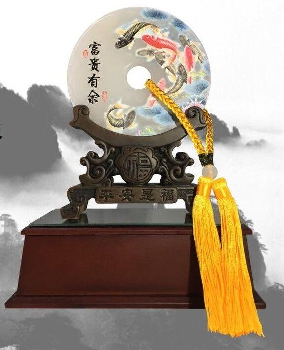 玉石獎座,平安扣獎座,退休獎座