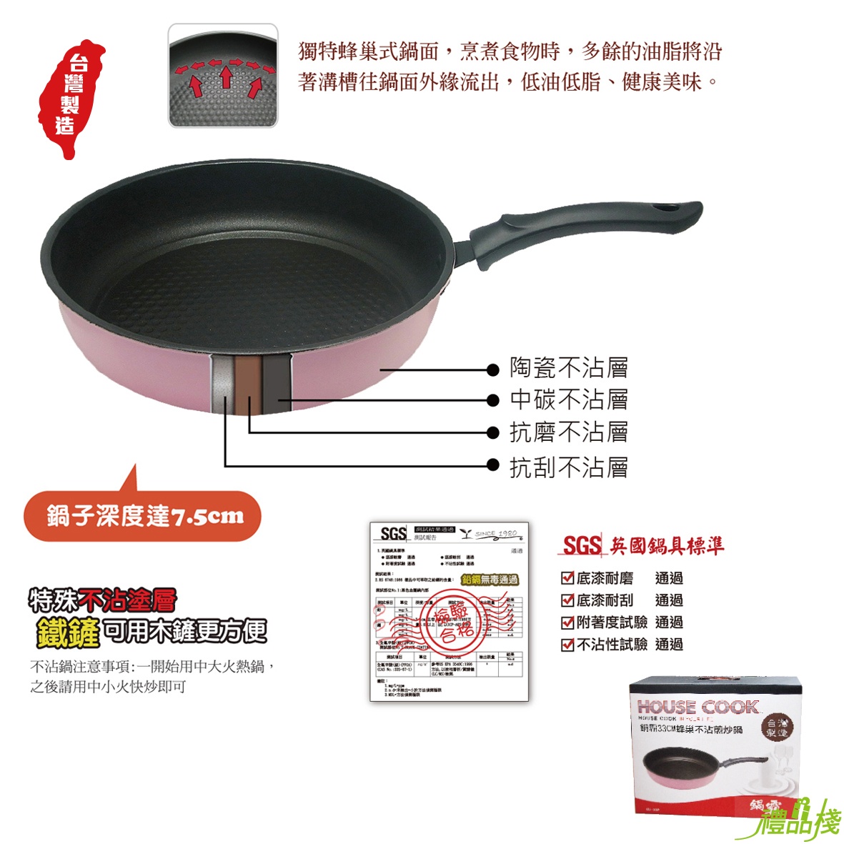 鍋霸蜂巢不沾煎炒鍋,不沾鍋推薦,不沾平底鍋推薦,無毒不沾鍋推薦,不沾炒鍋,平底鍋,鍋具