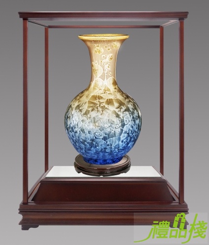結晶釉花瓶-喜,結晶釉瓶,結晶釉瓷器,陶瓷藝品 台中,冷彩陶藝品,青花瓷藝品,花瓶擺飾藝品,結晶釉陶瓷