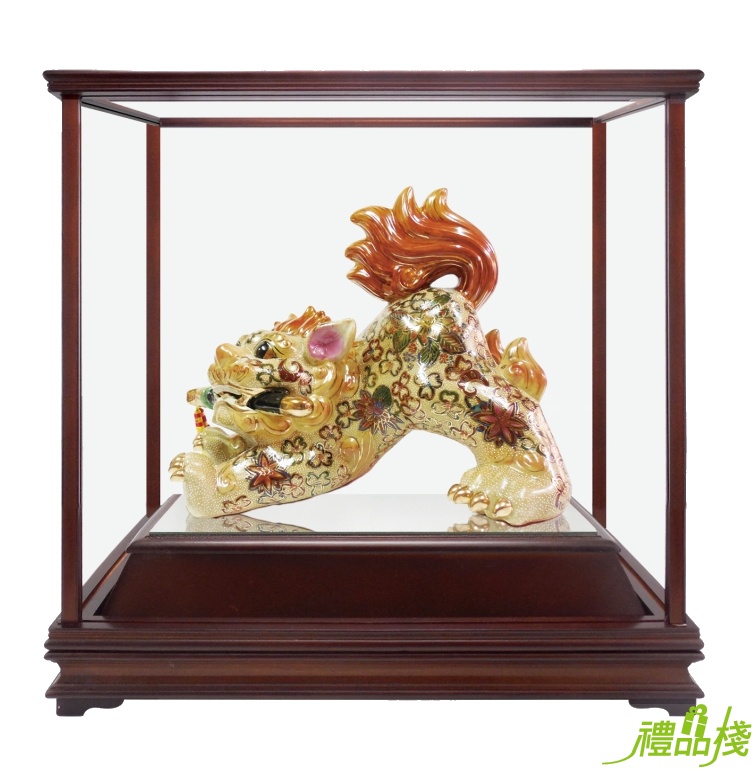 大劍獅陶藝品,交趾擺飾,陶瓷劍獅,櫥窗藝品,陶瓷藝品,藝品批發,彩繪藝品,交趾陶禮品