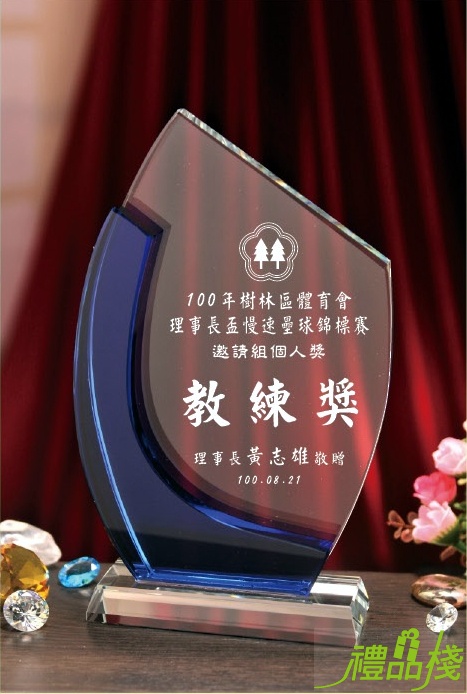 雙色造型水晶獎牌C030,獎座訂製,水晶獎座,台中水晶獎牌,禮品棧獎牌