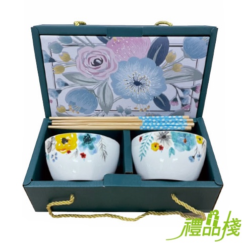 花語陶瓷二件套,陶瓷餐具,飯碗組,餐廚用品
