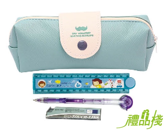 小清新筆袋+卡通尺+筆芯+側壓自動鉛筆,兒童節禮品,文具禮品,便宜小禮物,兒童節禮物