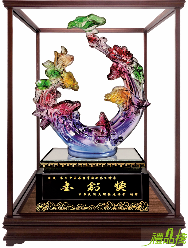 年年有餘櫥窗藝品,水琉璃藝品,櫥窗藝品,開運招財藝品,禮品棧藝品