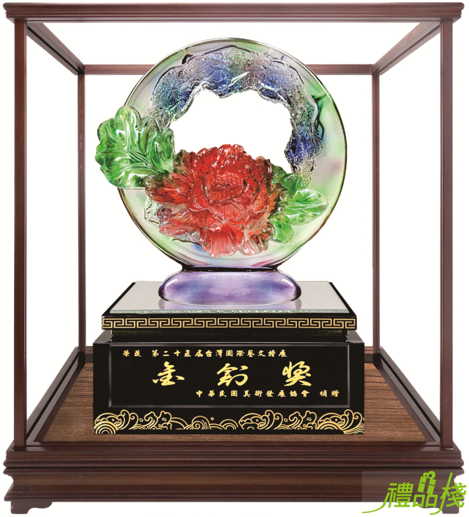 花開富貴櫥窗藝品,水琉璃藝品,櫥窗藝品,藝品台中,開運招財藝品,禮品棧藝品