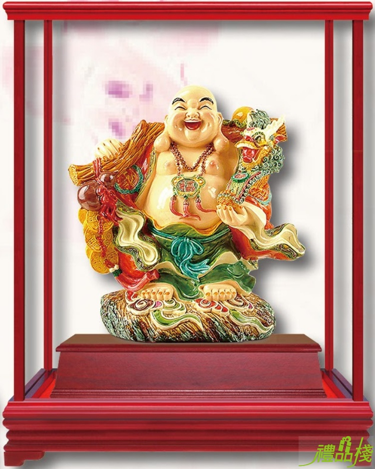 財神藝品,櫥窗式藝品,冷彩陶藝品,擺飾藝品,彌勒財神藝品