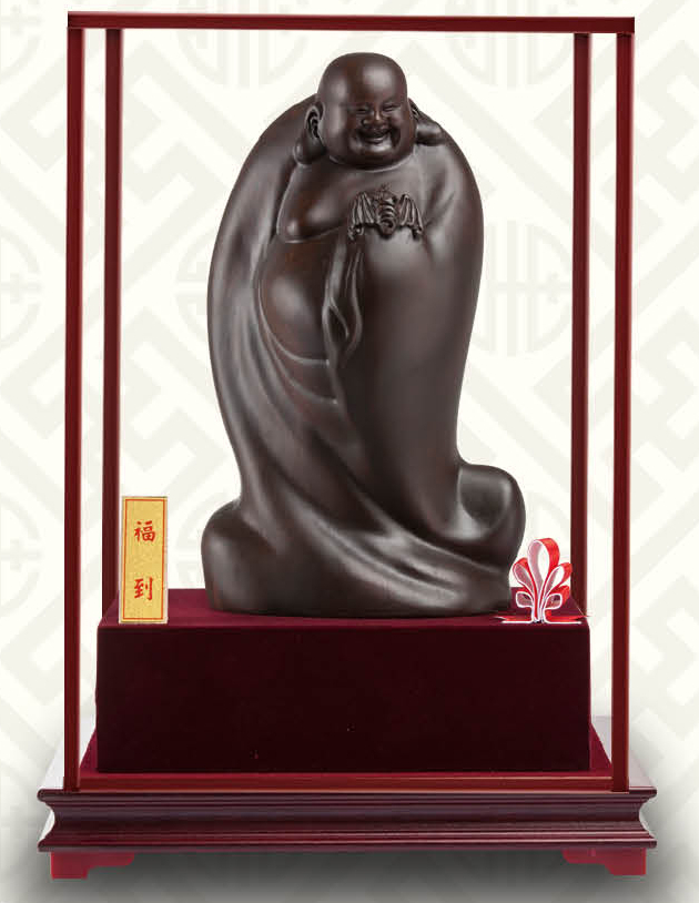 迎福彌勒(黑檀雕)