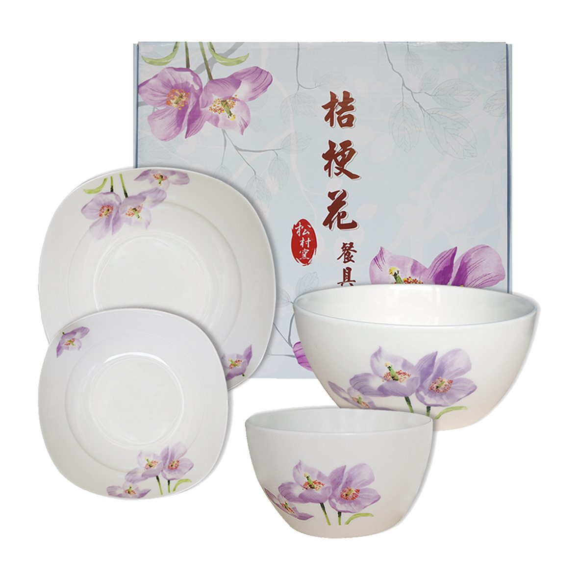 桔梗花餐具四件套