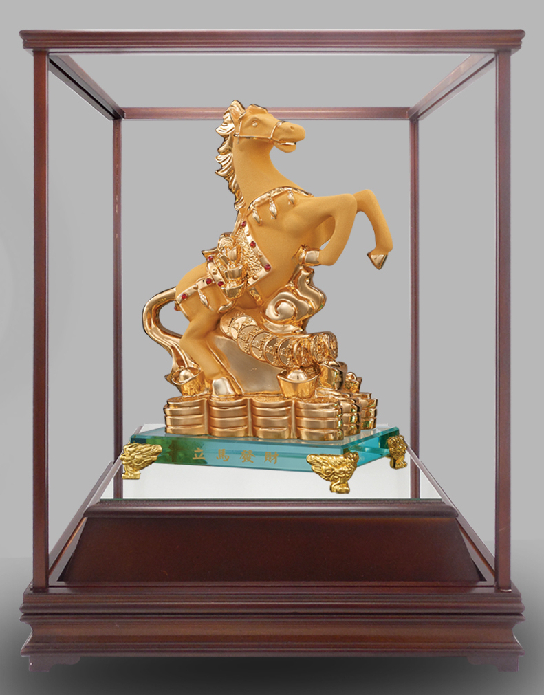 立馬發財絨沙金藝品