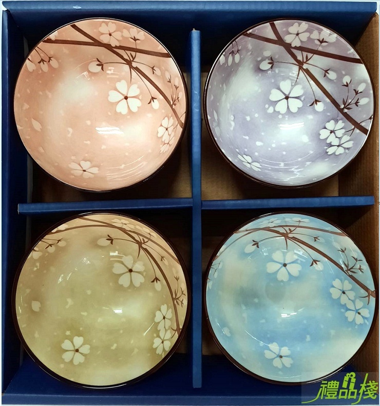 日式四入碗,手繪碗,陶瓷餐具,日式陶瓷碗,陶瓷碗,餐碗