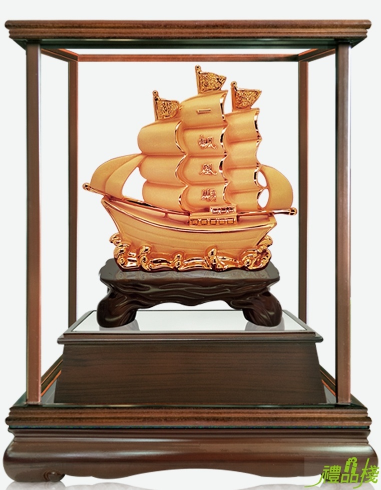 一帆風順絨沙金藝品,沙金藝品,立體金箔藝品,造型藝品,漆線雕藝品,金雕藝品