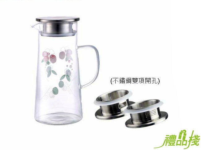 花語耐熱玻璃水瓶,冷水壺,玻璃水瓶,玻璃冷水瓶,玻璃壺,花茶壺
