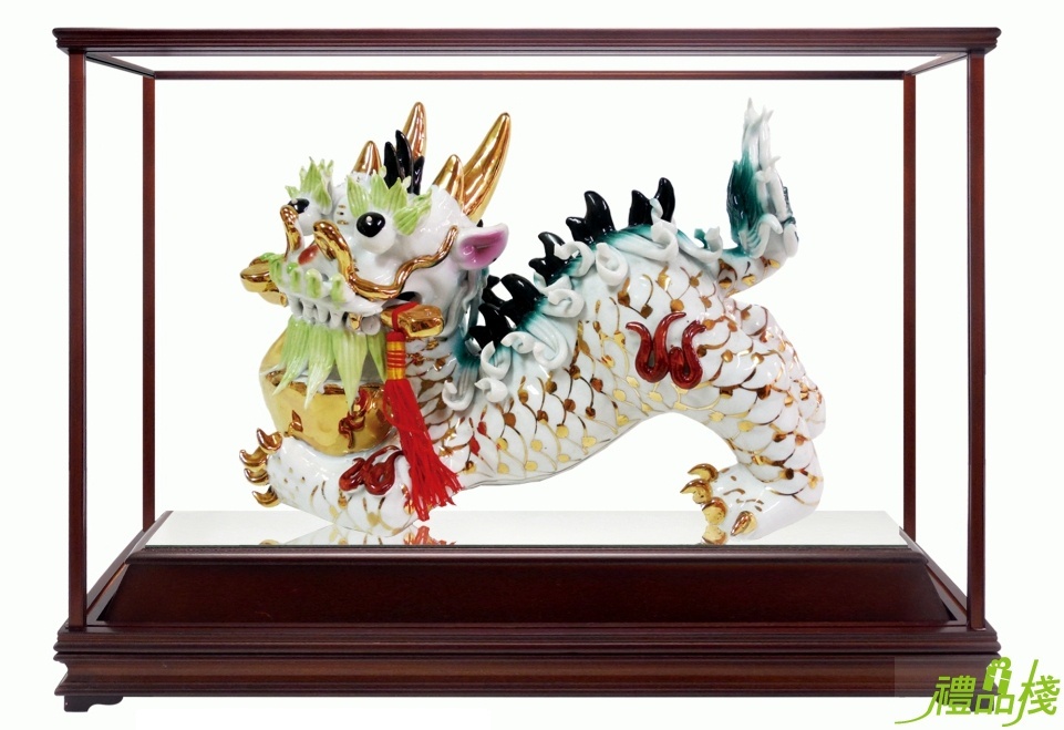 財源廣進陶藝品,交趾擺飾,陶瓷麒麟,櫥窗藝品,冷彩陶藝品,藝品批發,彩繪藝品,交趾陶禮品