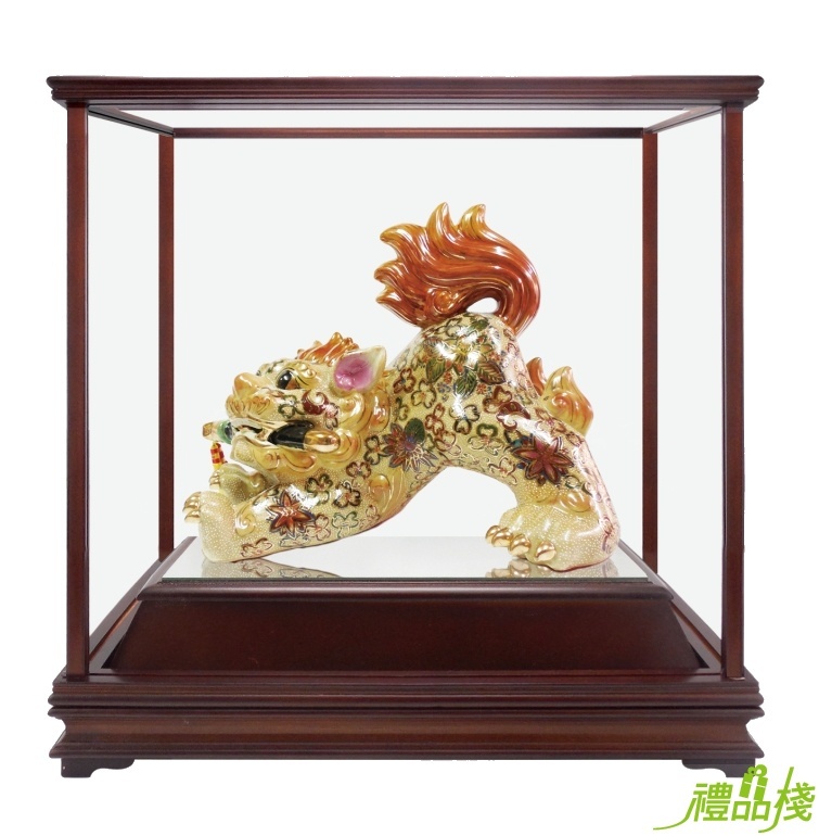 大劍獅陶藝品,交趾擺飾,陶瓷劍獅,櫥窗藝品,陶瓷藝品,藝品批發,彩繪藝品,交趾陶禮品
