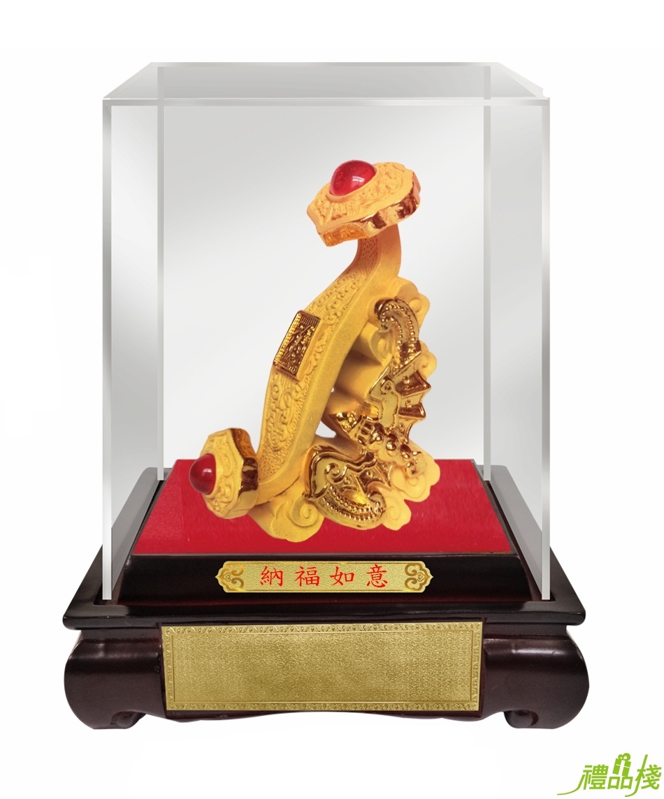納福如意絨沙金藝品,沙金藝品,立體金箔藝品,造型藝品,金雕藝品