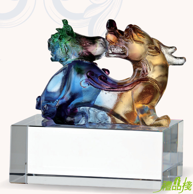 琉璃文鎮獎座-貔貅,水晶獎座,琉璃文鎮獎座,琉璃獎盃
