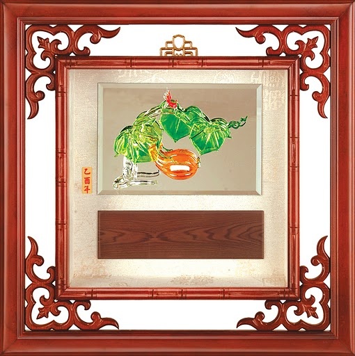 璃壁飾-福運當頭,琉璃獎牌 台中,琉璃藝品,琉璃賀匾,琉璃匾額,琉璃禮品
