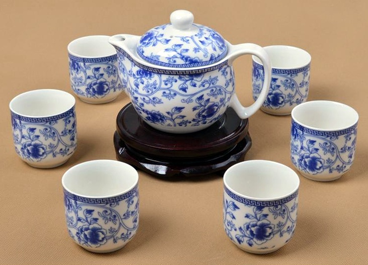 雲紋青花瓷一壺六杯,泡茶茶具組,陶瓷茶具組,日式茶具組,茶具組推薦,泡茶組,中式茶具組,茶具組禮盒