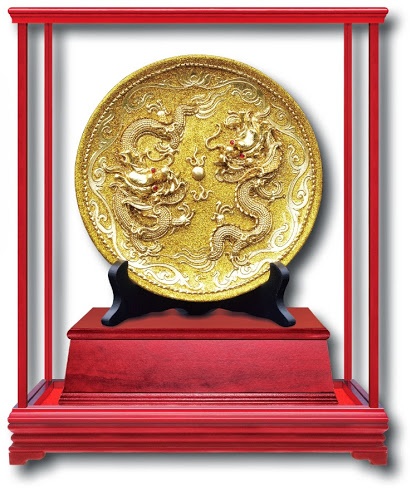 雙龍呈祥-金雕畫,櫥窗藝品,金雕畫藝品