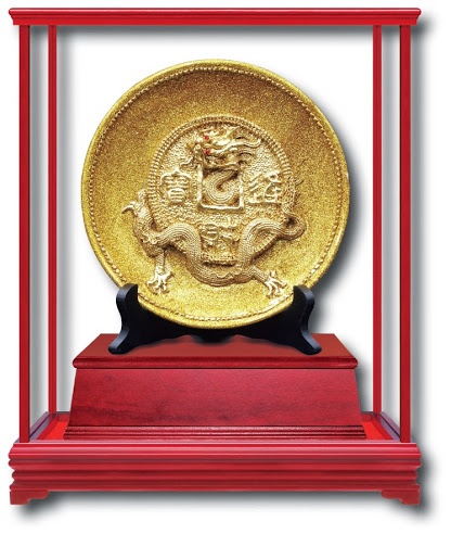 金寶財龍-金雕畫,金雕畫藝品,櫥窗藝品