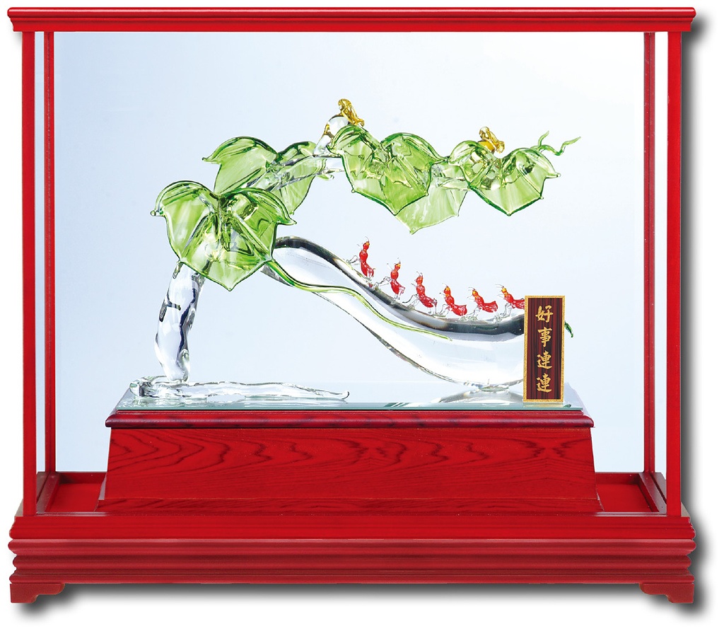 手工創作琉璃-好事連連,琉璃藝品,櫥窗藝品,藝品台中,藝品批發