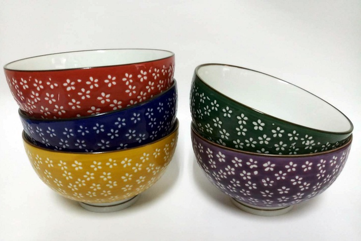 手繪五色碗,餐廚用品,陶瓷碗,餐碗,飯碗,碗盤餐具,碗盤餐具
