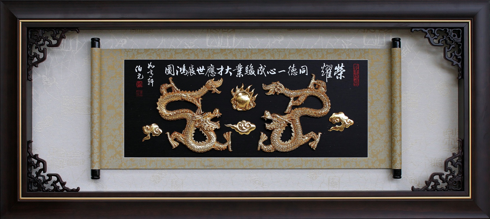 榮耀-金雕畫,開運開業招財金箔賀匾,金雕畫藝品