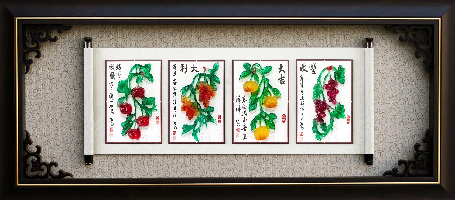 水琉璃掛飾,彩繪雕塑賀匾