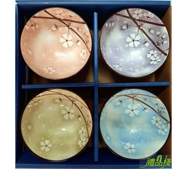 日式四入碗,手繪碗,陶瓷餐具,日式陶瓷碗,陶瓷碗,餐碗