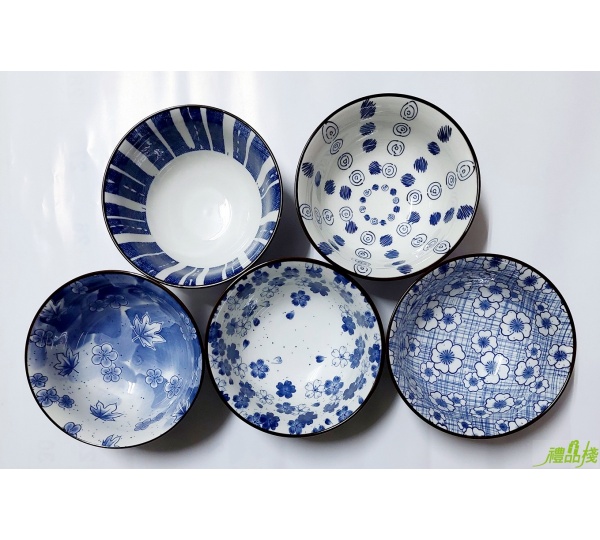 美濃燒點心碗五入,餐盤組,點心碗,餐具組,泡麵碗,泡麵碗陶瓷,泡麵碗微波