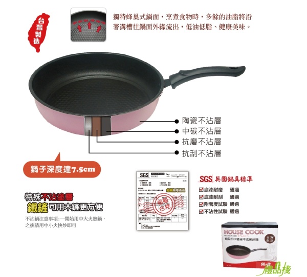 鍋霸蜂巢不沾煎炒鍋,不沾鍋推薦,不沾平底鍋推薦,無毒不沾鍋推薦,不沾炒鍋,平底鍋,鍋具