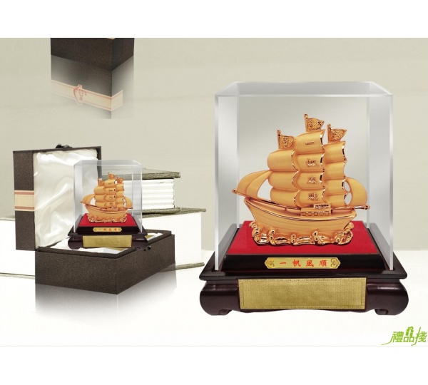 一帆風順絨沙金藝品,沙金藝品,立體金箔藝品,漆線雕藝品,金雕藝品