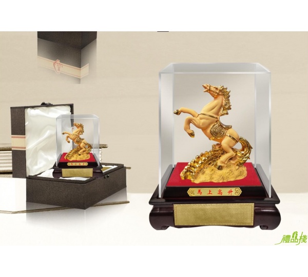馬上高升絨沙金藝品,沙金藝品,立體金箔藝品,漆線雕藝品,金雕藝品