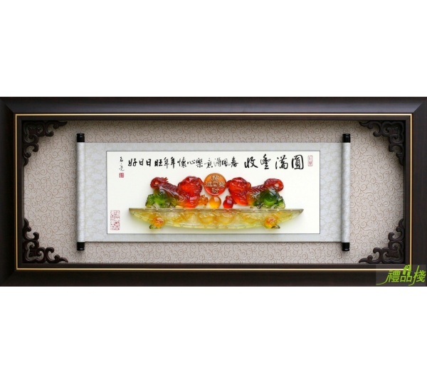 招財進寶水琉璃精品掛飾,水琉璃掛匾,掛飾獎牌,水琉璃獎牌,彩陶獎牌,彩繪雕塑獎牌
