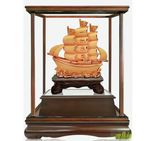 一帆風順絨沙金藝品,沙金藝品,立體金箔藝品,造型藝品,漆線雕藝品,金雕藝品