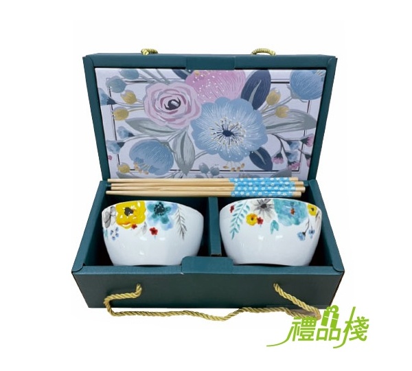 花語陶瓷二件套,陶瓷餐具,飯碗組,餐廚用品