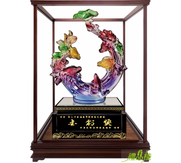 年年有餘櫥窗藝品,水琉璃藝品,櫥窗藝品,開運招財藝品,禮品棧藝品