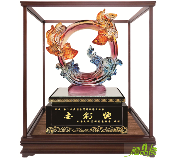 圓滿大吉櫥窗藝品,水琉璃藝品,櫥窗藝品,藝品台中,開運招財藝品,禮品棧藝品