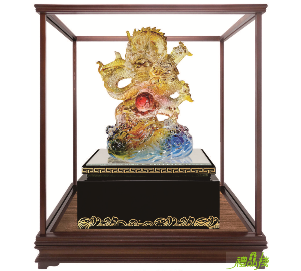 尊龍獻瑞櫥窗藝品,水琉璃藝品,櫥窗藝品,藝品台中,藝品批發,開運招財藝品
