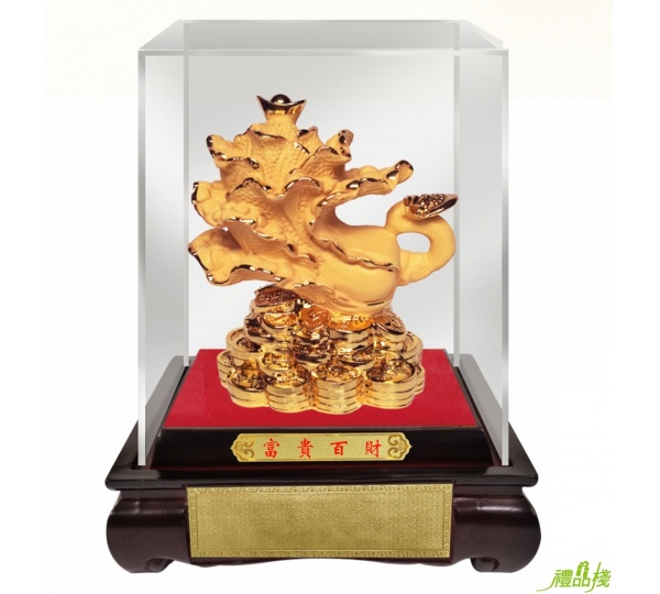 富貴百財絨沙金藝品,沙金藝品,立體金箔藝品,造型藝品,漆線雕藝品,金雕藝品