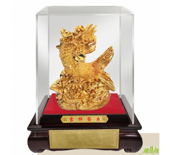 吉祥鰲魚絨沙金藝品,沙金藝品,立體金箔藝品,造型藝品,漆線雕藝品,金雕藝品