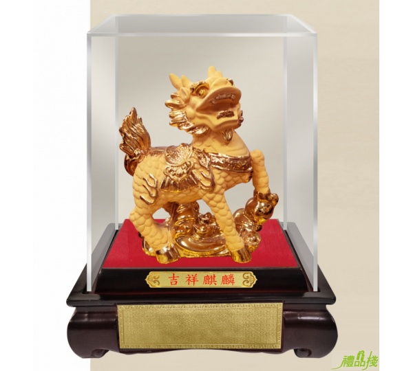 吉祥麒麟絨沙金藝品,沙金藝品,立體金箔藝品,造型藝品,漆線雕藝品,金雕藝品