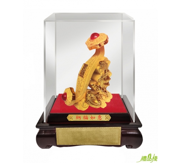 納福如意絨沙金藝品,沙金藝品,立體金箔藝品,造型藝品,金雕藝品