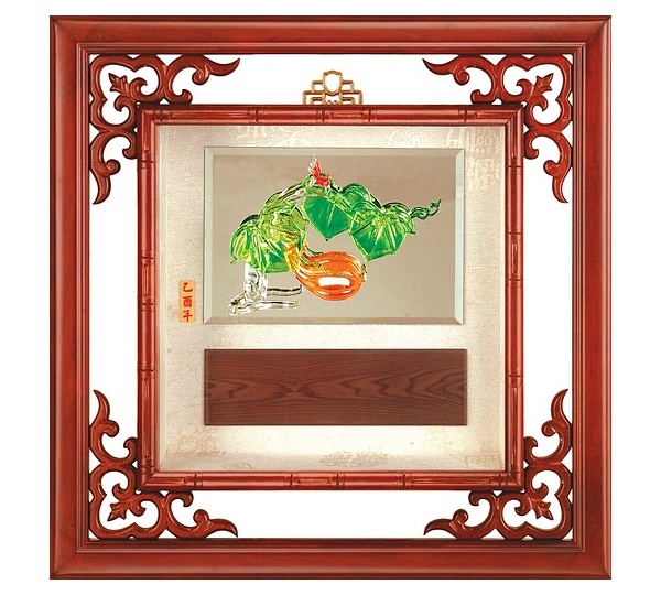 璃壁飾-福運當頭,琉璃獎牌 台中,琉璃藝品,琉璃賀匾,琉璃匾額,琉璃禮品