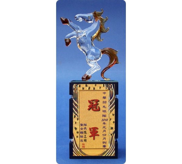 彩晶玻璃馬獎盃,獎盃獎牌,水晶獎盃
